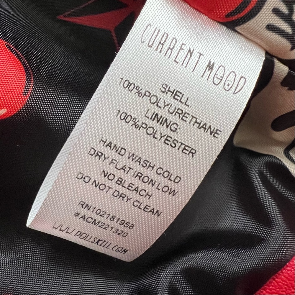 Current Mood Born Sinner Moto Jacket red & black faux Leather small NWT - Picture 15 of 16